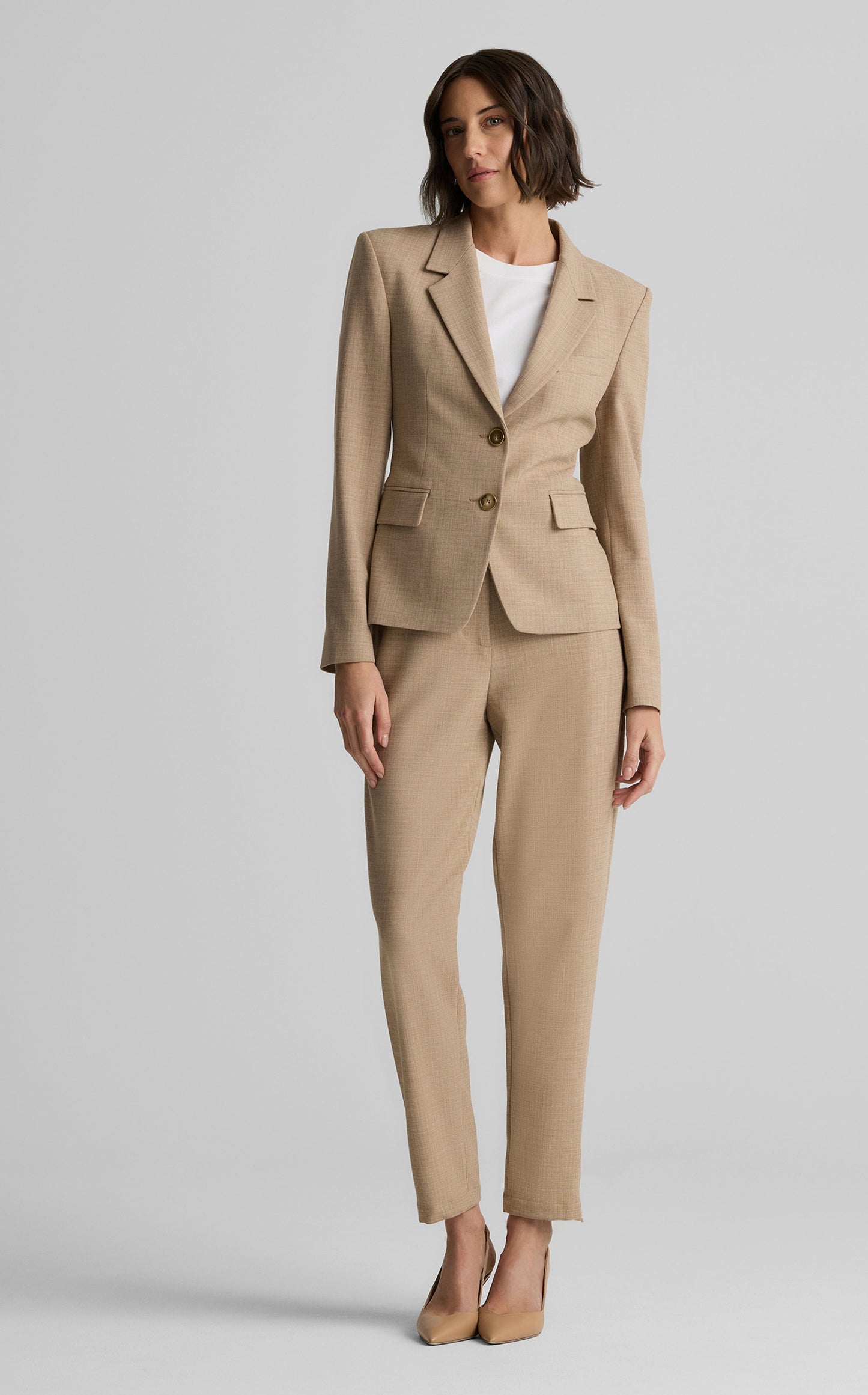 Paige Jacket in Stretch Plaid Suiting