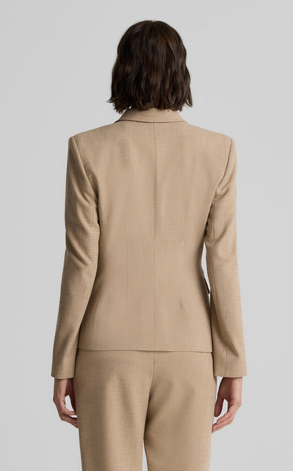 Paige Jacket in Stretch Plaid Suiting