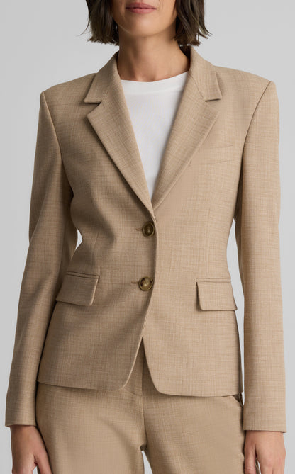 Paige Jacket in Stretch Plaid Suiting