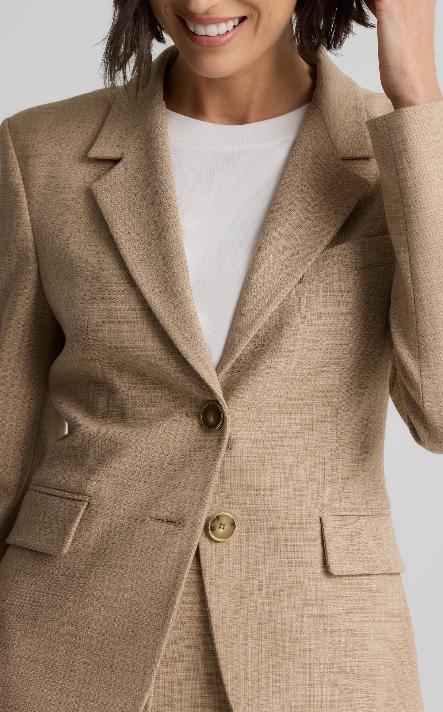 Paige Jacket in Stretch Plaid Suiting