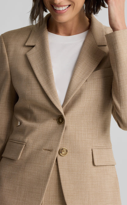 Paige Jacket in Stretch Plaid Suiting