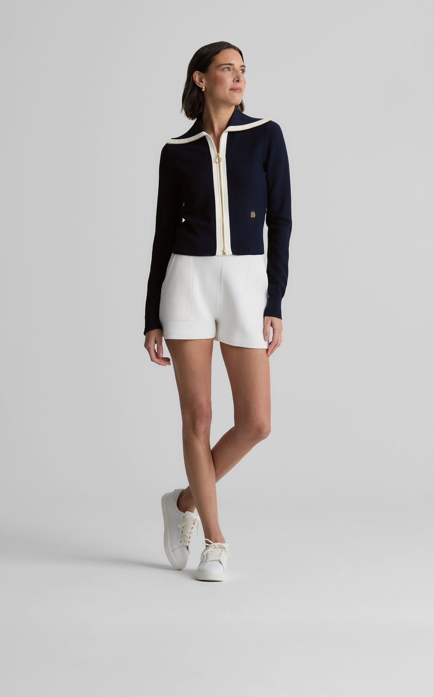 Danielle Jacket in St. John x Malbon Diagonal Stretch Knit