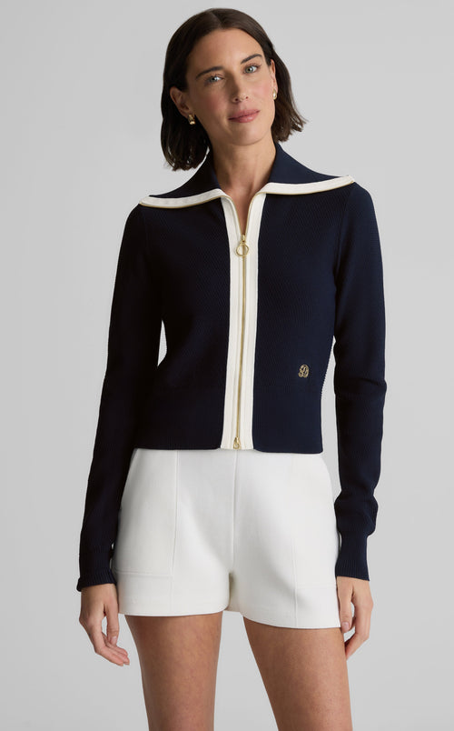Danielle Jacket in St. John x Malbon Diagonal Stretch Knit