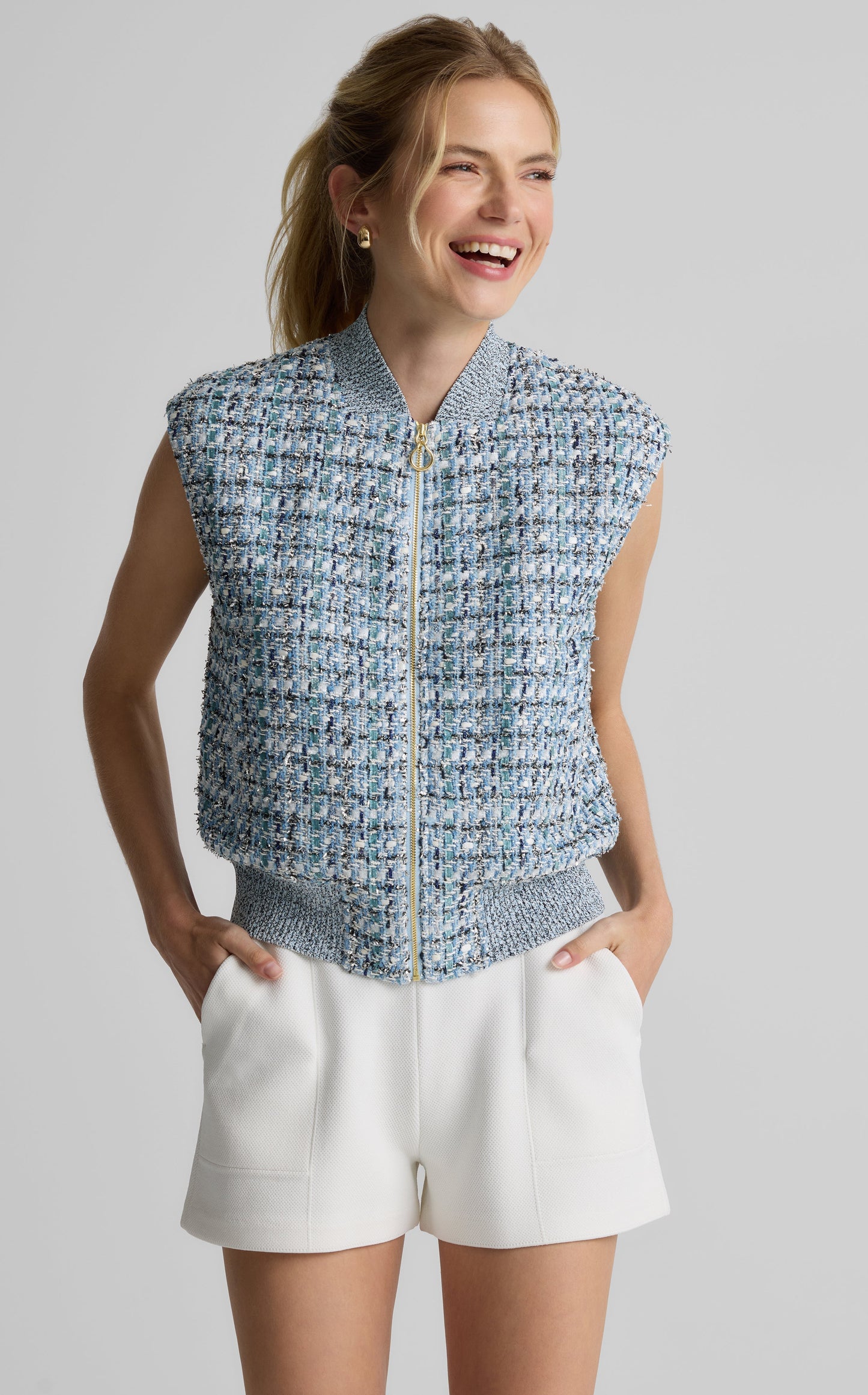 Gigi Vest in St. John x Malbon Signature Tweed