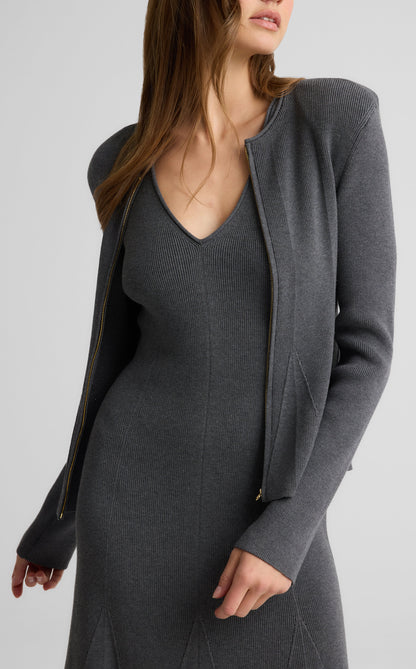 Maura Jacket in Engineered Rib Knit
