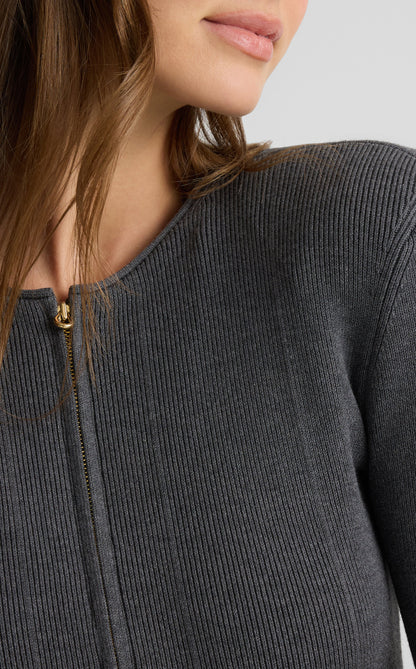 Maura Jacket in Engineered Rib Knit