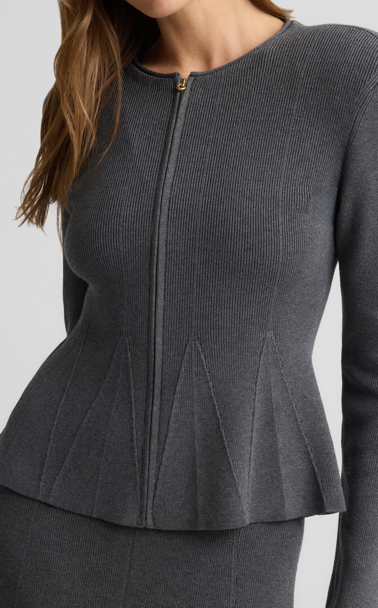 Maura Jacket in Engineered Rib Knit