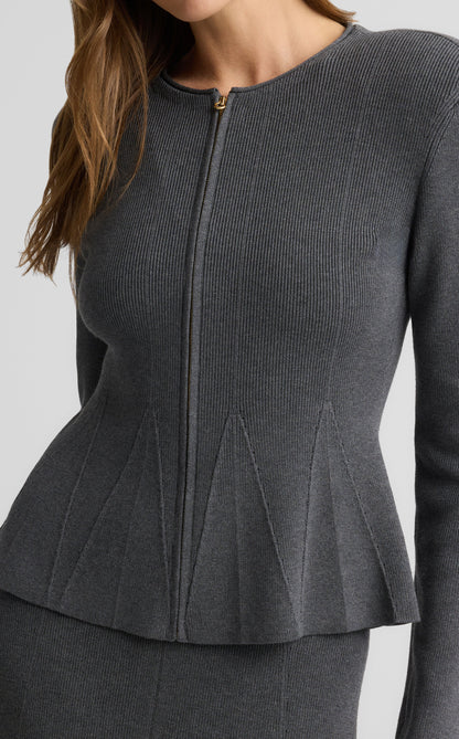 Maura Jacket in Engineered Rib Knit