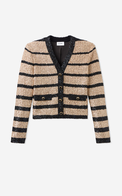 Jolene Jacket in Stripe Sequin Knit