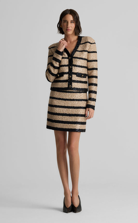 Jolene Jacket in Stripe Sequin Knit