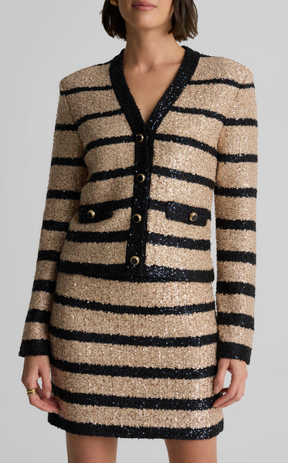 Jolene Jacket in Stripe Sequin Knit