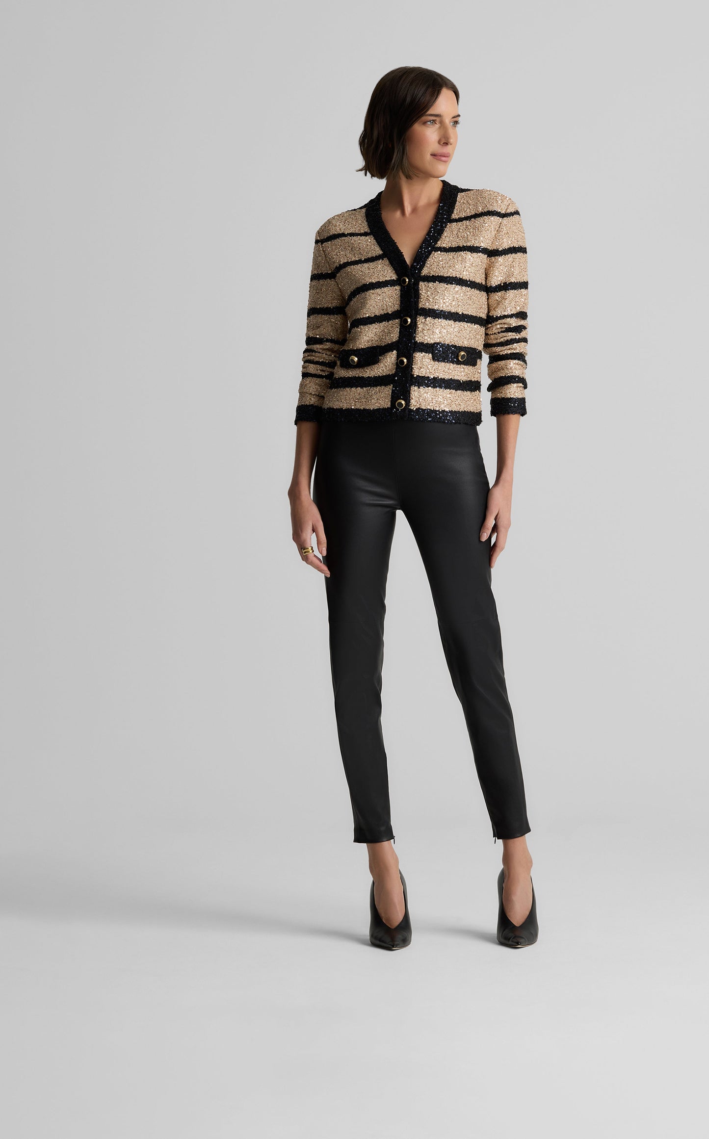 Jolene Jacket in Stripe Sequin Knit