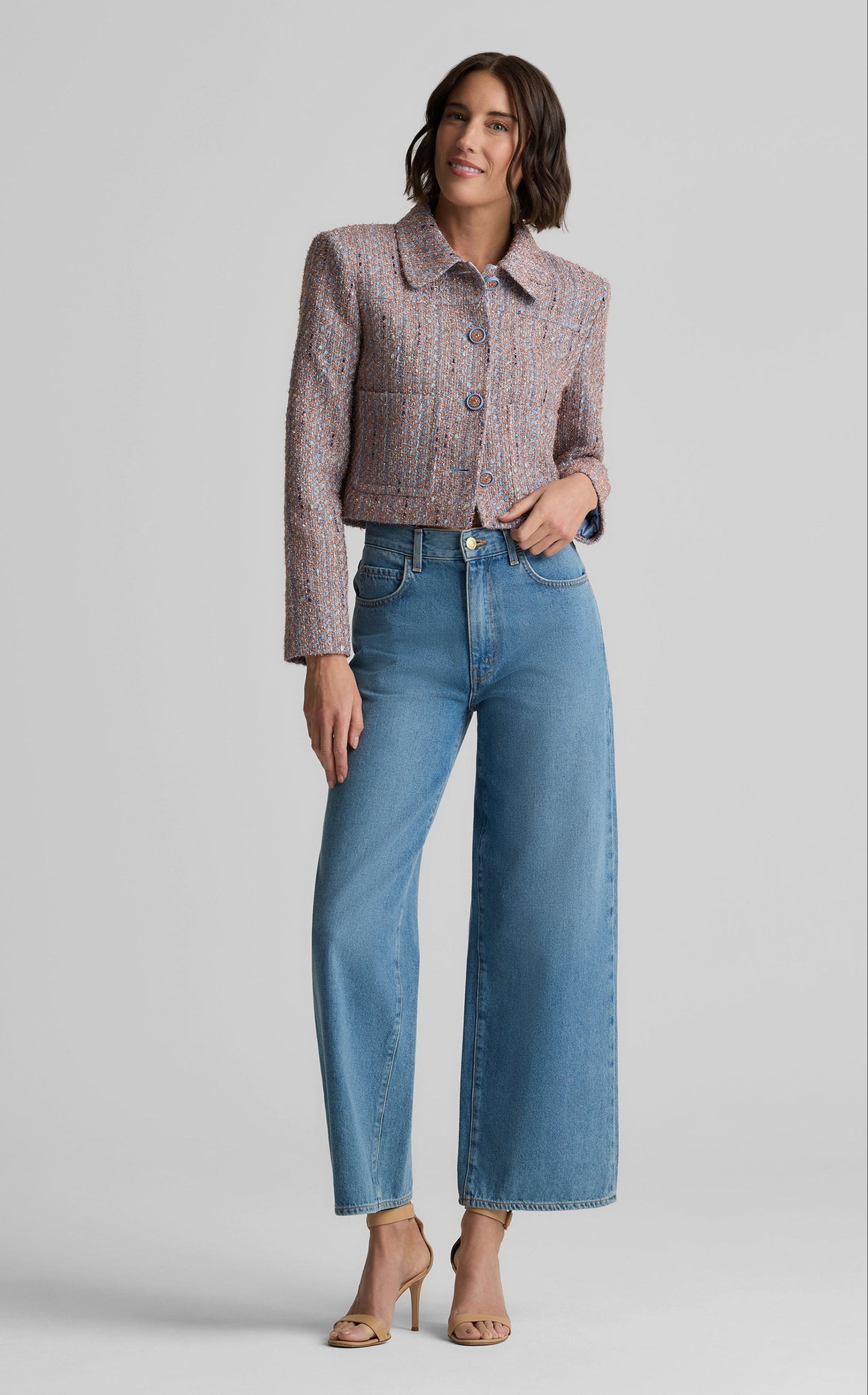 Naomi Jacket in Azure Tweed