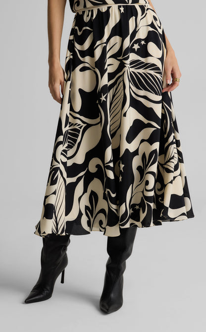 Eden Skirt in Leaf Print