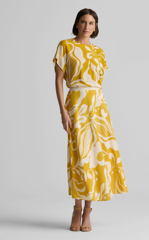 Eden Skirt in Leaf Print