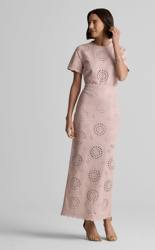 Quinn Skirt in Laser Cut Leather