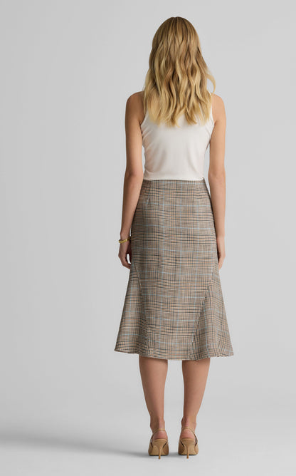 Collins Skirt in Stretch Plaid