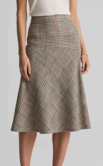 Collins Skirt in Stretch Plaid