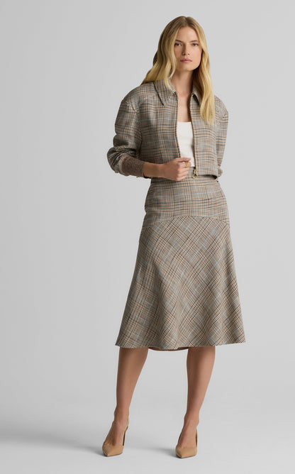 Collins Skirt in Stretch Plaid