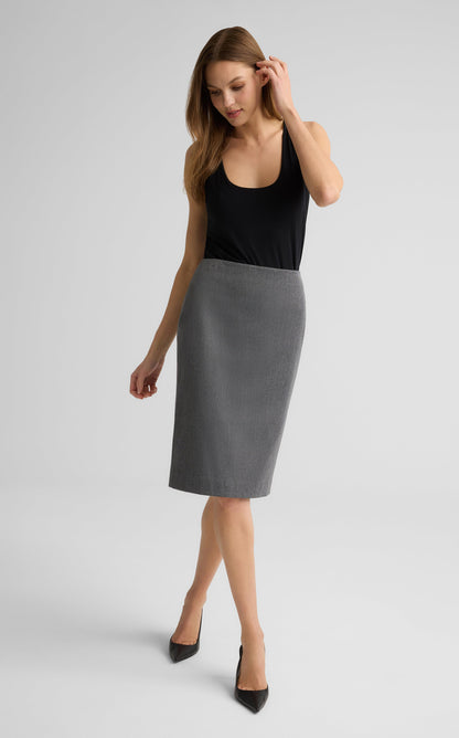 Sylvia Skirt in Stretch Twill Suiting