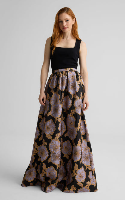 Bethany Skirt in Poppy Floral Jacquard