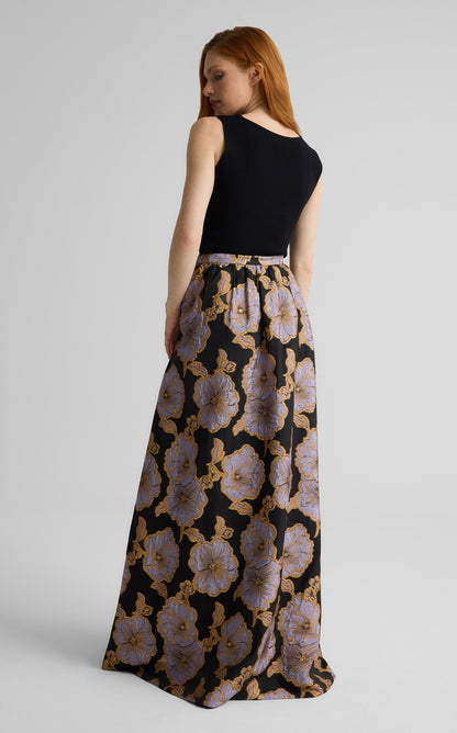 Bethany Skirt in Poppy Floral Jacquard