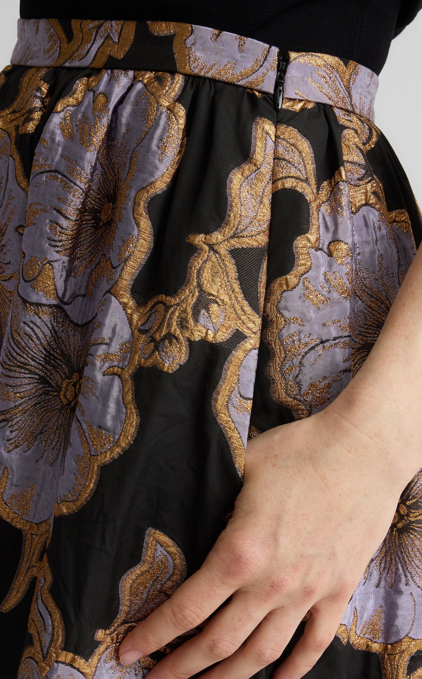 Bethany Skirt in Poppy Floral Jacquard