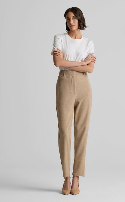 Elise Pant in Stretch Plaid Suiting