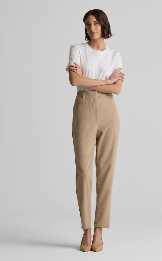 Elise Pant in Stretch Plaid Suiting