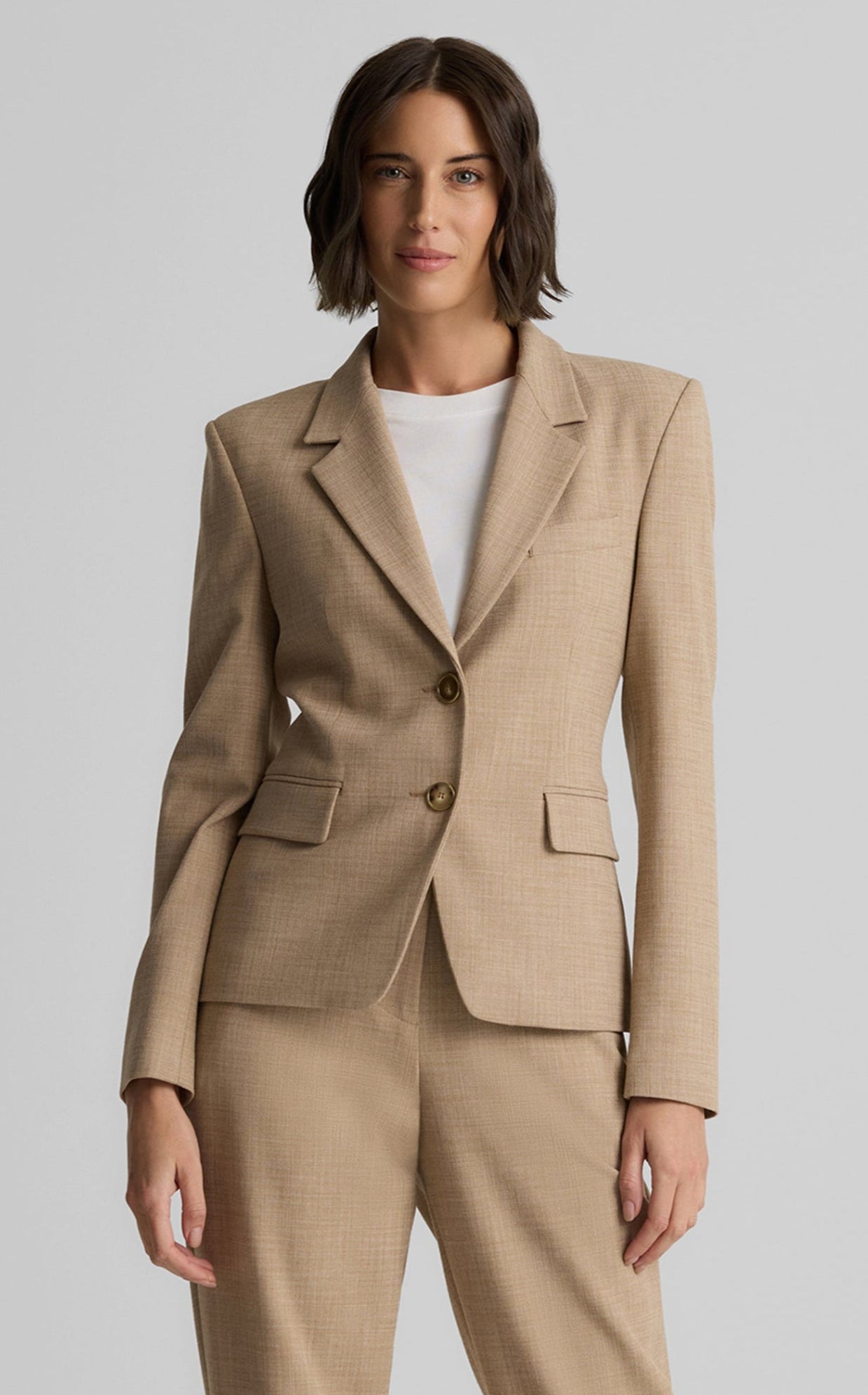 Paige Jacket in Stretch Plaid Suiting