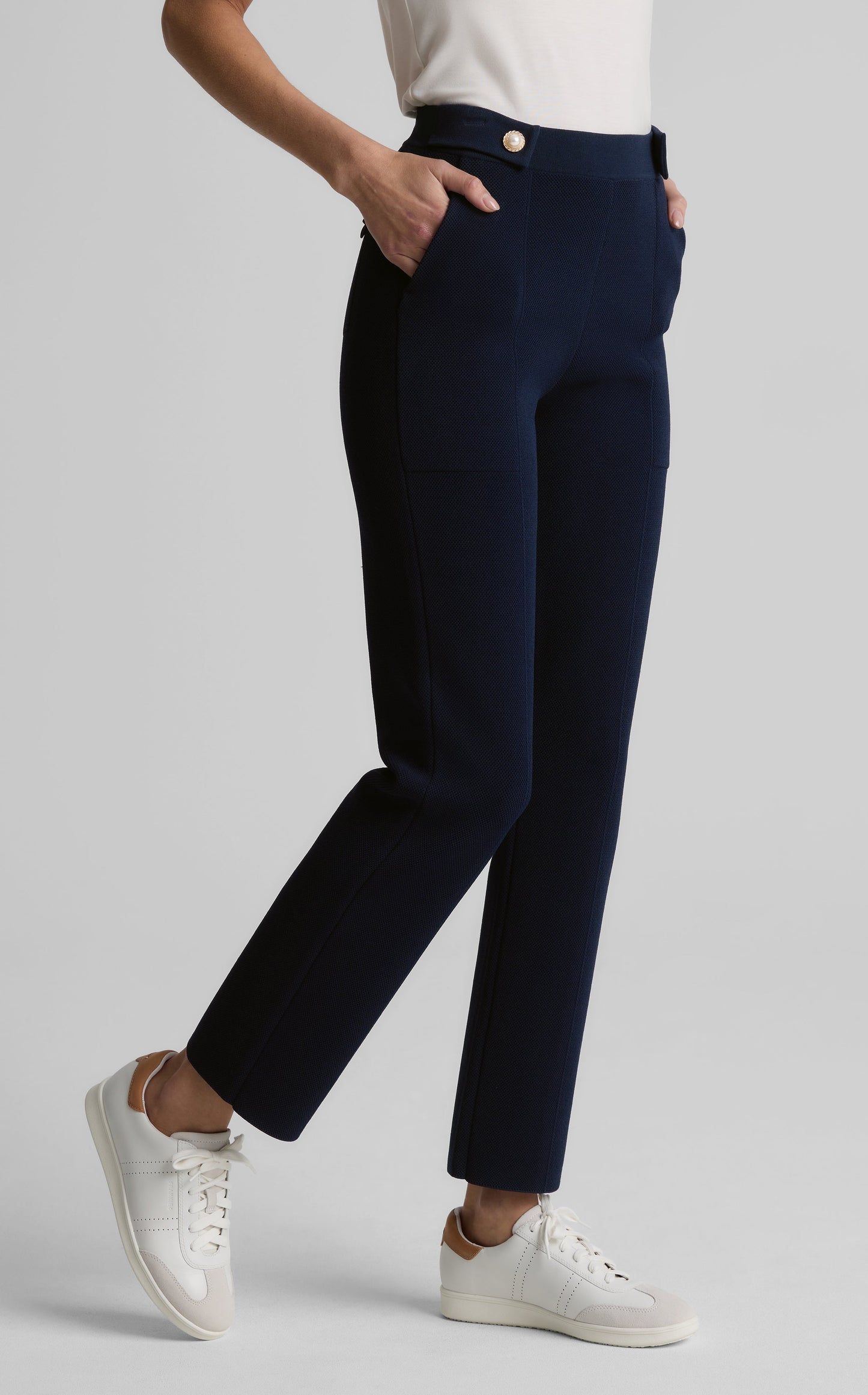 Jane Pant in St. John x Malbon Pique Knit