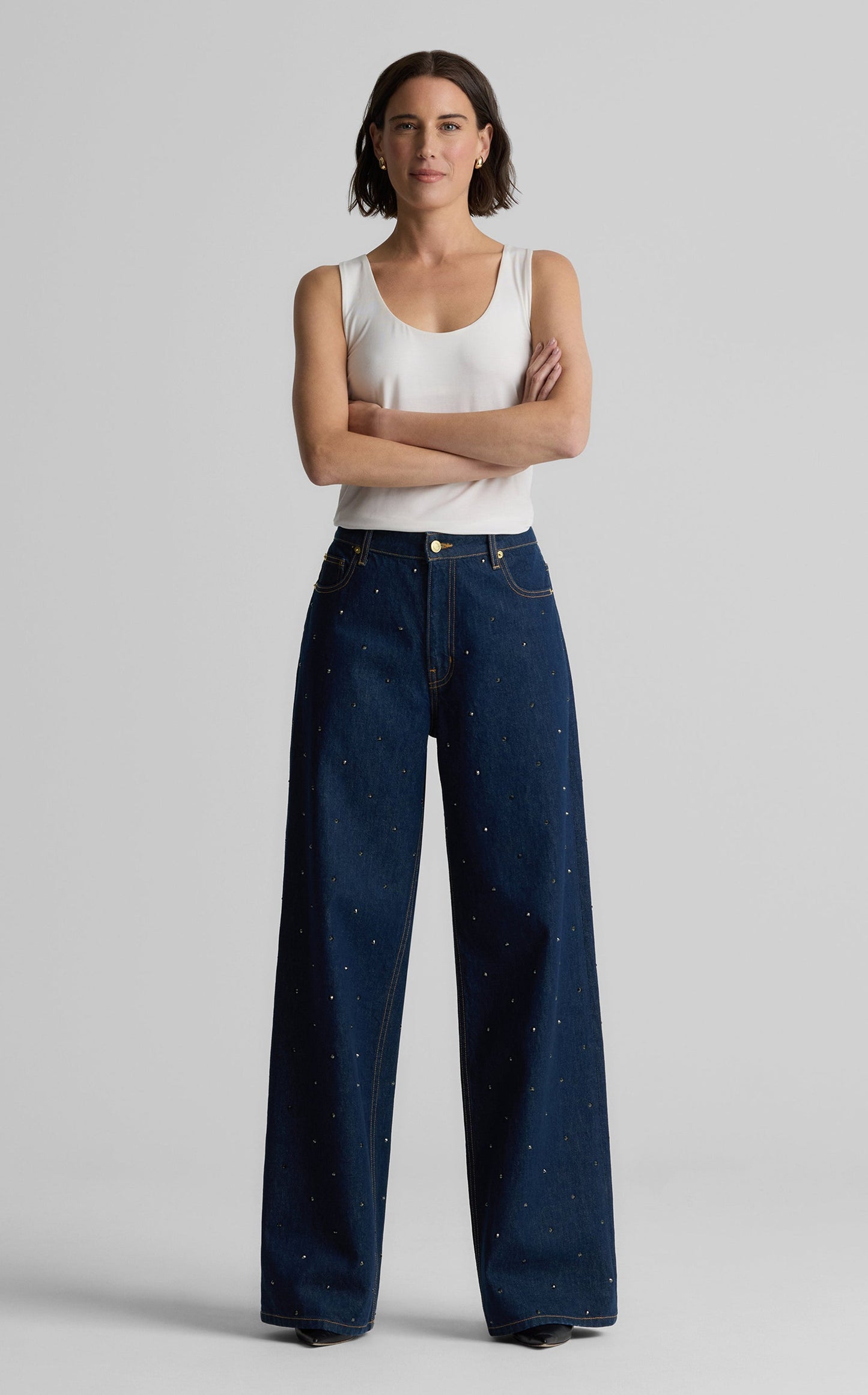 Aaliyah Rhinestone Embellished Denim