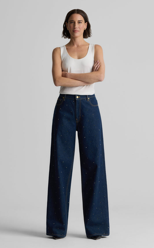 Aaliyah Rhinestone Embellished Denim