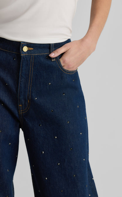 Aaliyah Rhinestone Embellished Denim