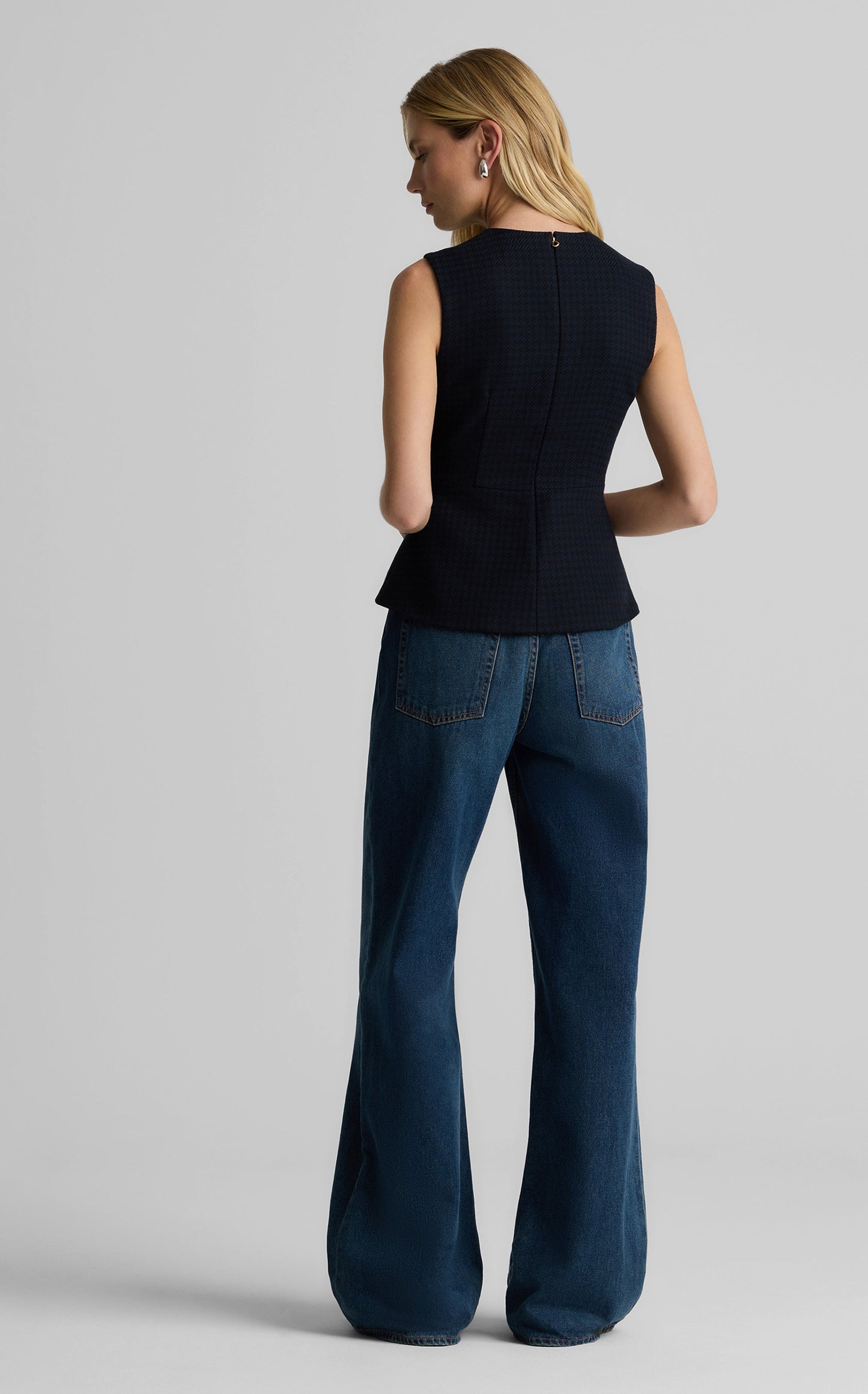 Sloane Top in Stretch Houndstooth