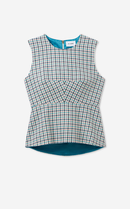 Sloane Top in Stretch Houndstooth