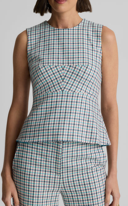 Sloane Top in Stretch Houndstooth