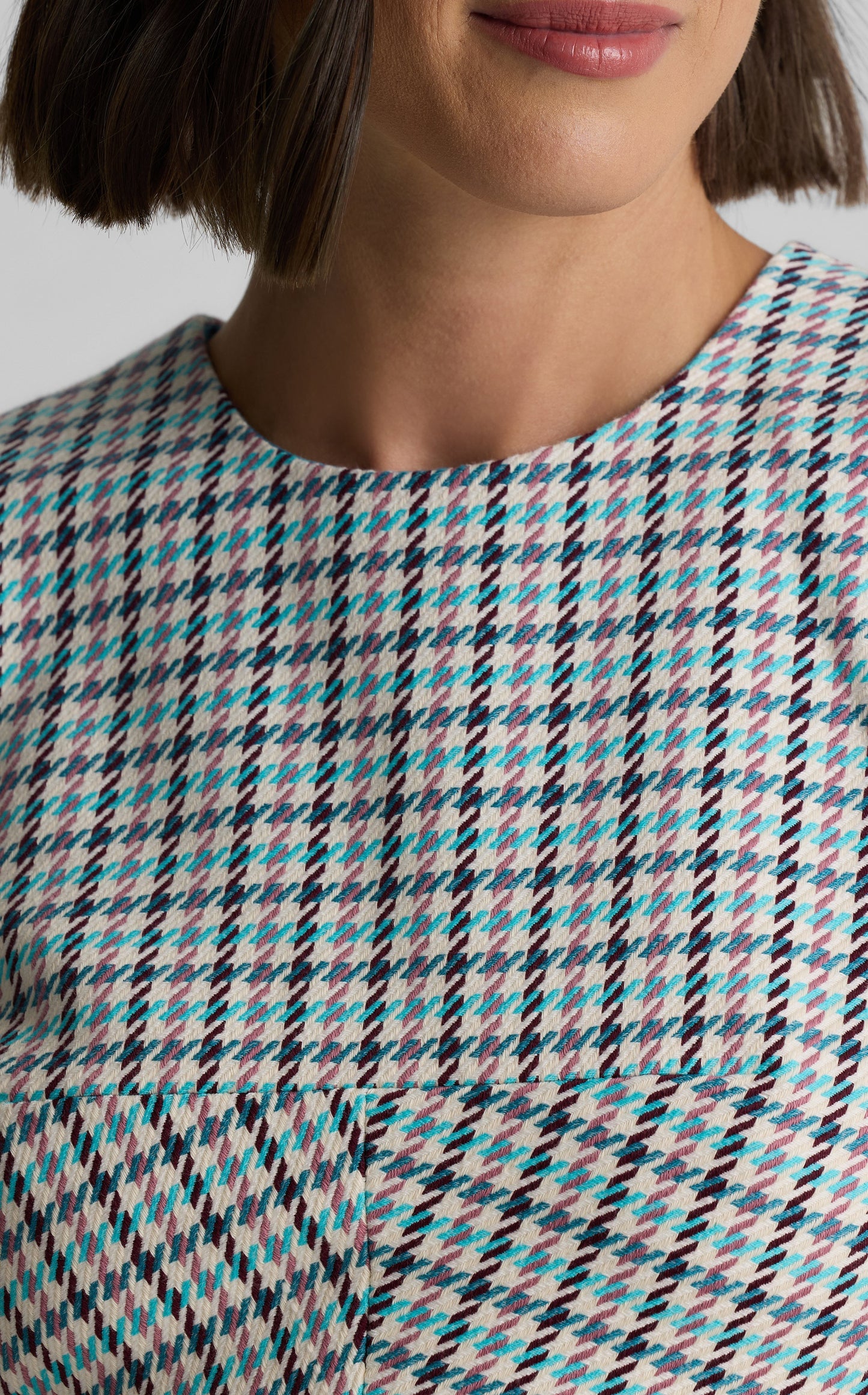 Sloane Top in Stretch Houndstooth