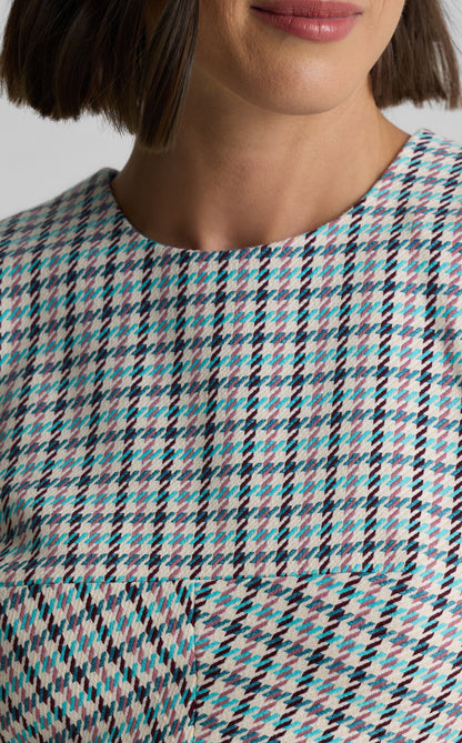 Sloane Top in Stretch Houndstooth