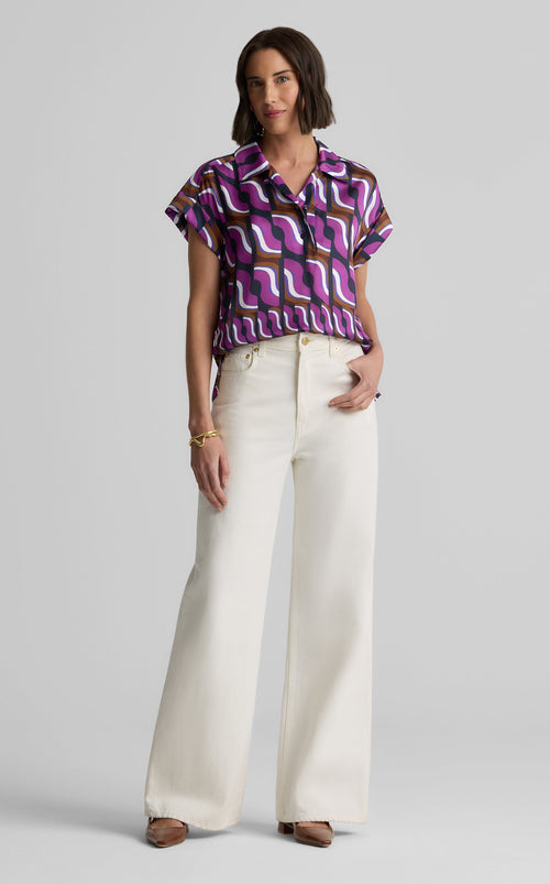 Taylor Top in Vintage Block Print