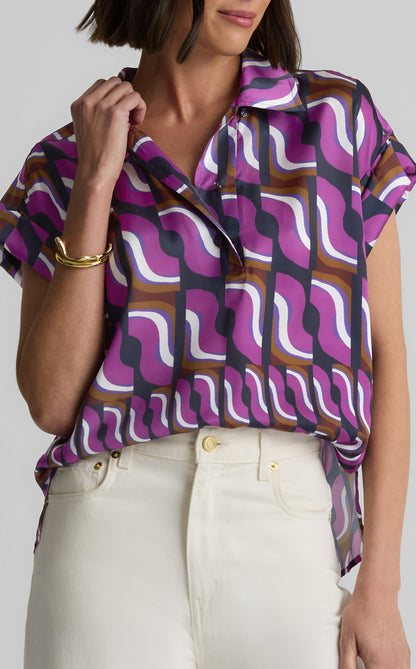 Taylor Top in Vintage Block Print