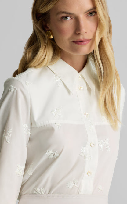 Tessa Top in Sequin Poplin