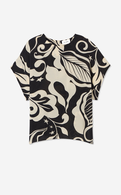Joan Top in Leaf Print
