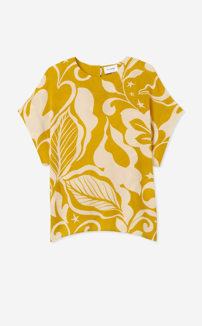 Joan Top in Leaf Print