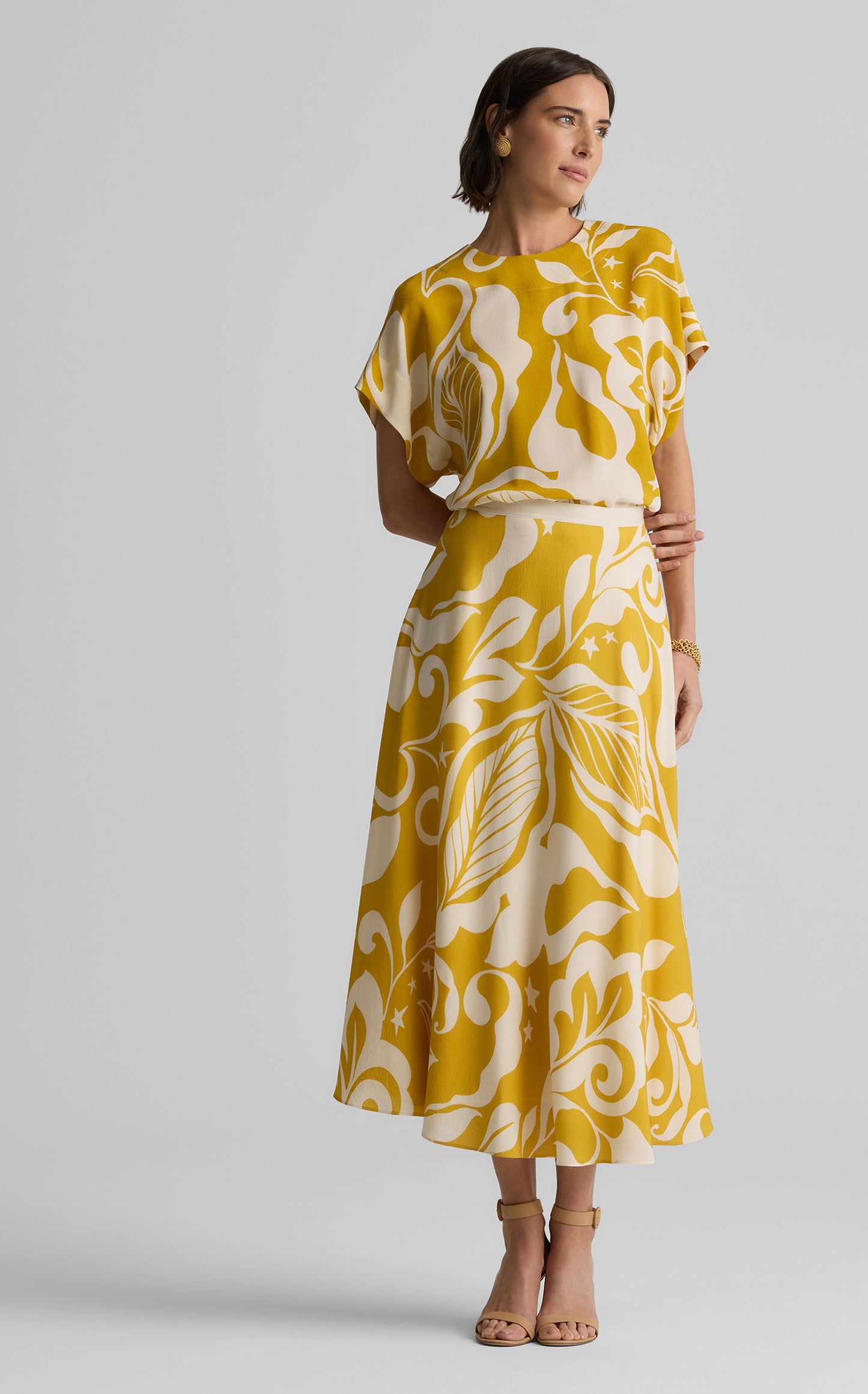 Joan Top in Leaf Print