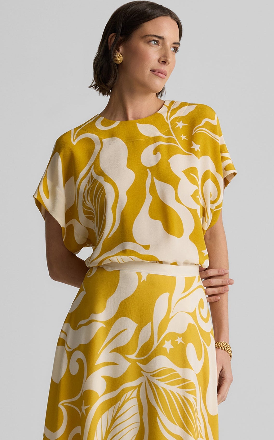 Joan Top in Leaf Print
