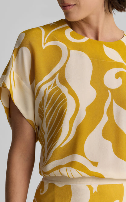 Joan Top in Leaf Print