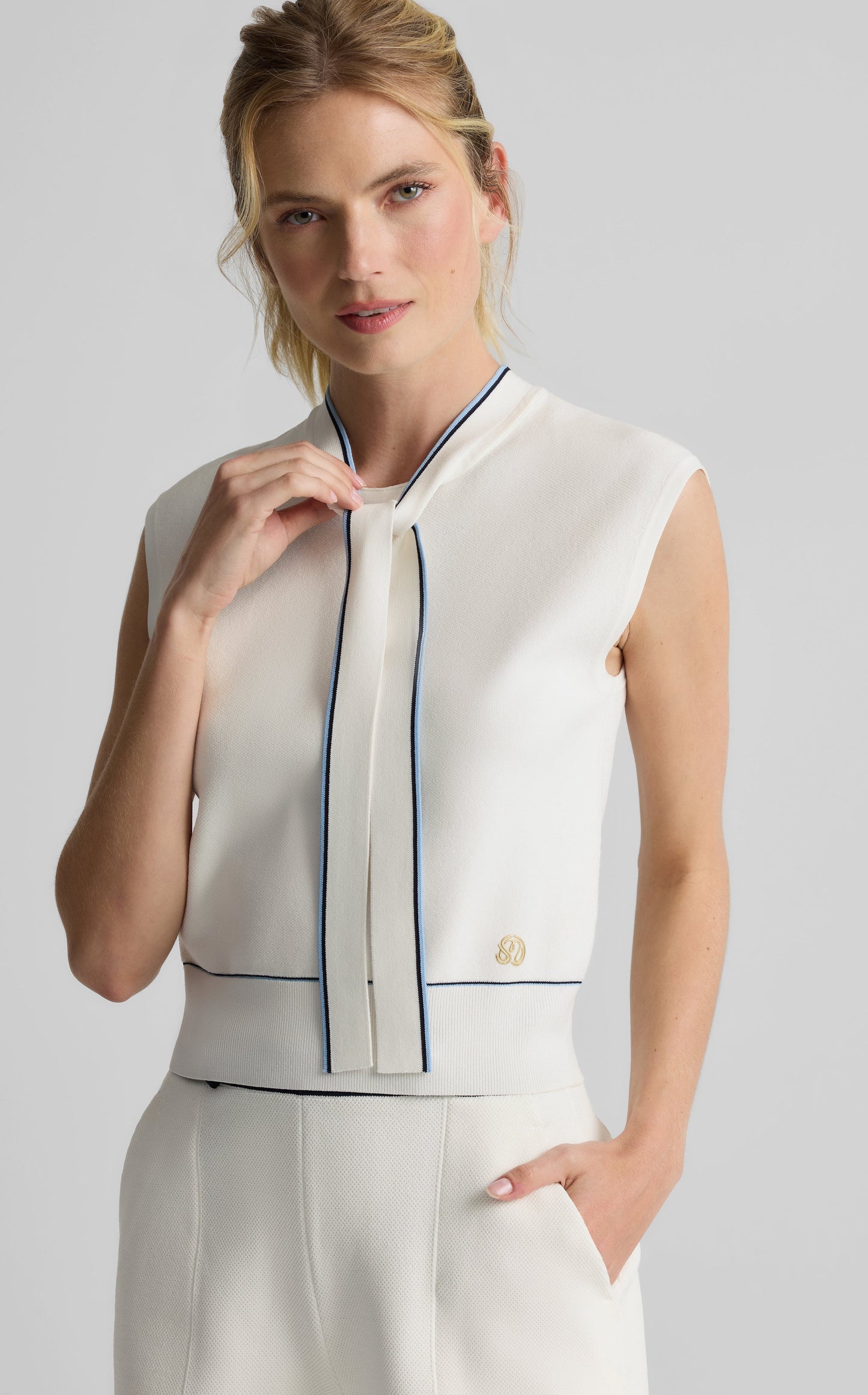 Cali Top in St. John x Malbon Stretch Knit