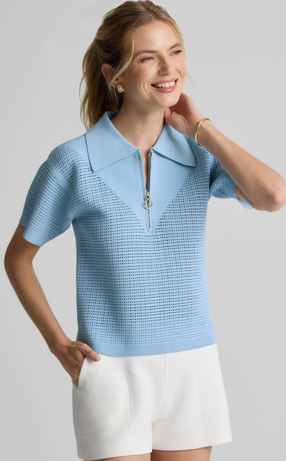 Sydney Top in St. John x Malbon Open Knit