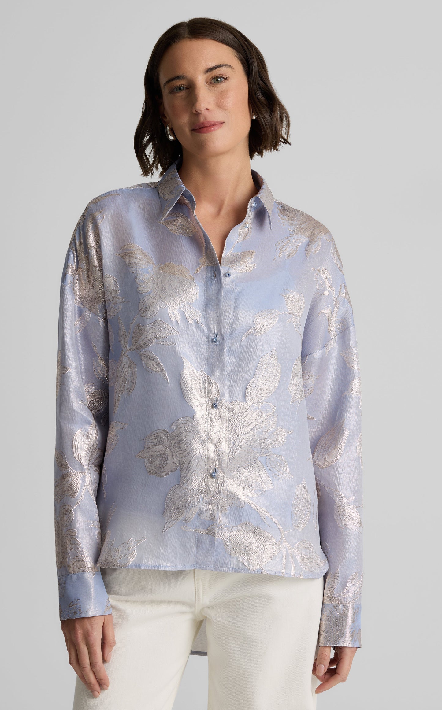 Sharon Top in Floral Jacquard